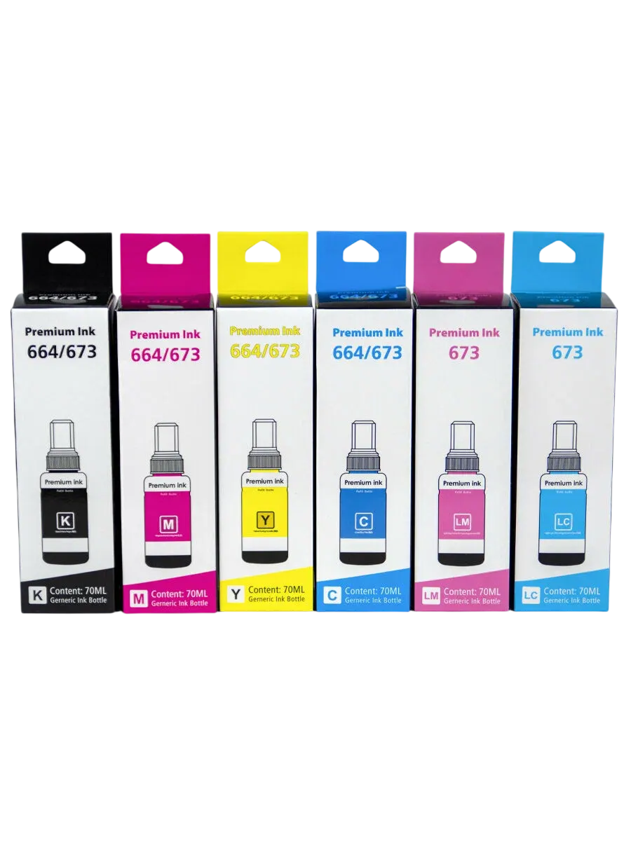 epson printerleri ucun premium 6 rengli 673 boya