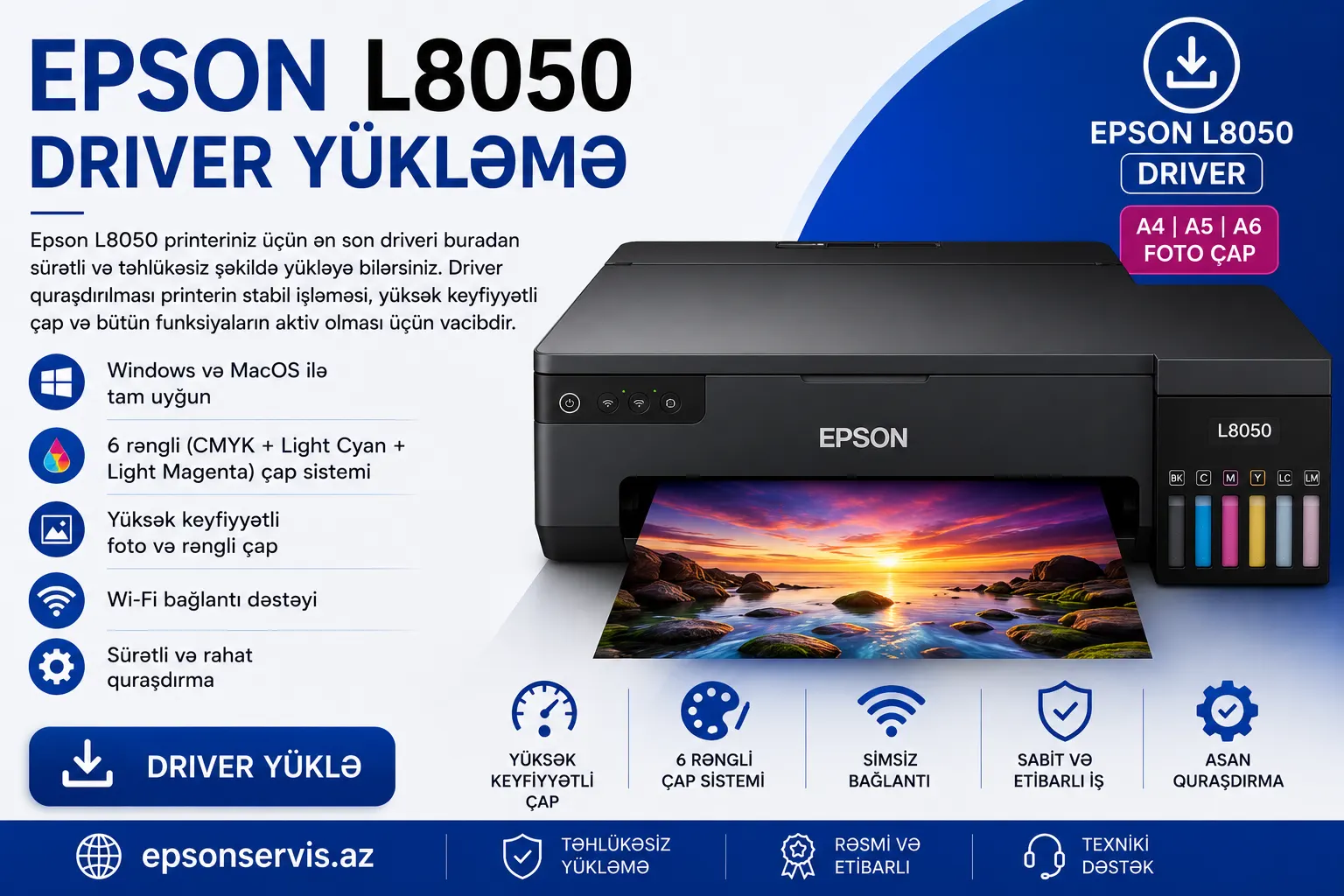 Epson L8050 Driver Yükləmə