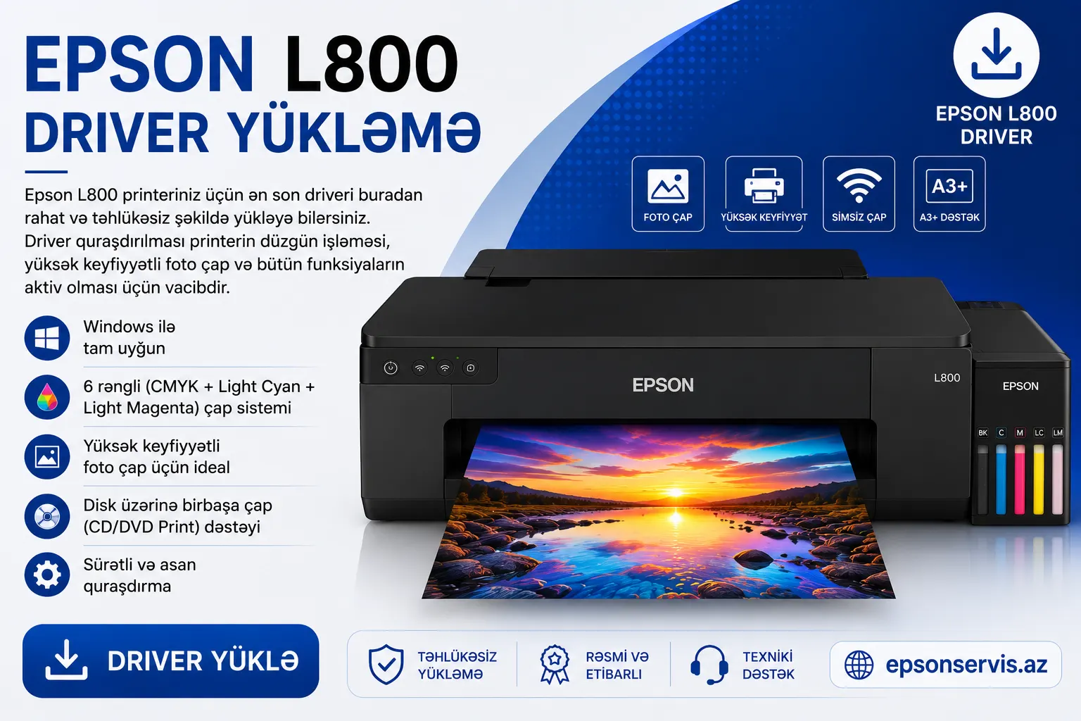 Epson L800 Driver Yükləmə